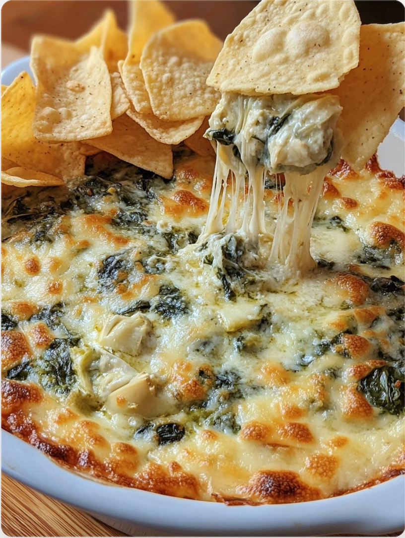 Spinach & Artichoke Dip with Pita Chips