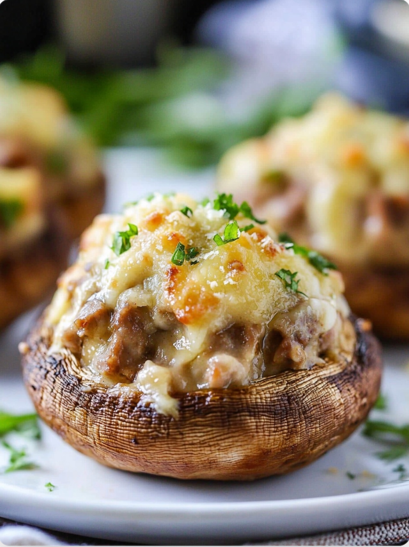 Philly Cheesesteak Stuffed Mushrooms