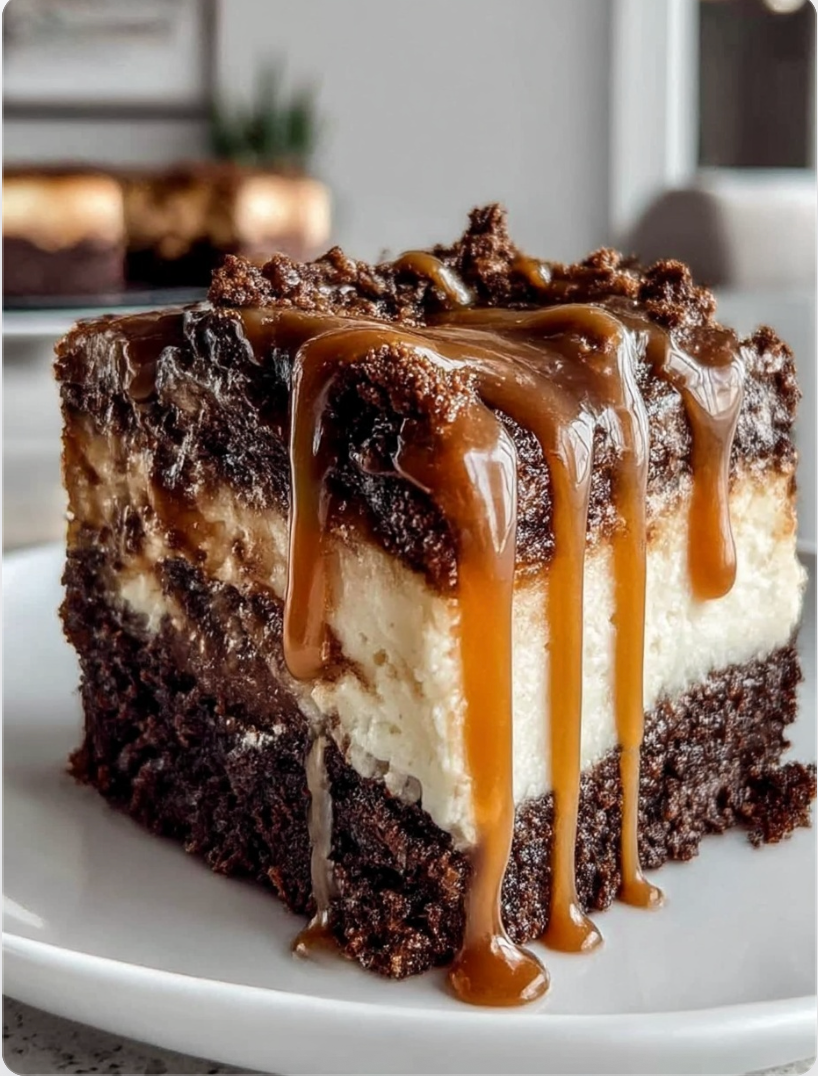 Decadent Caramel Brownie Cheesecake
