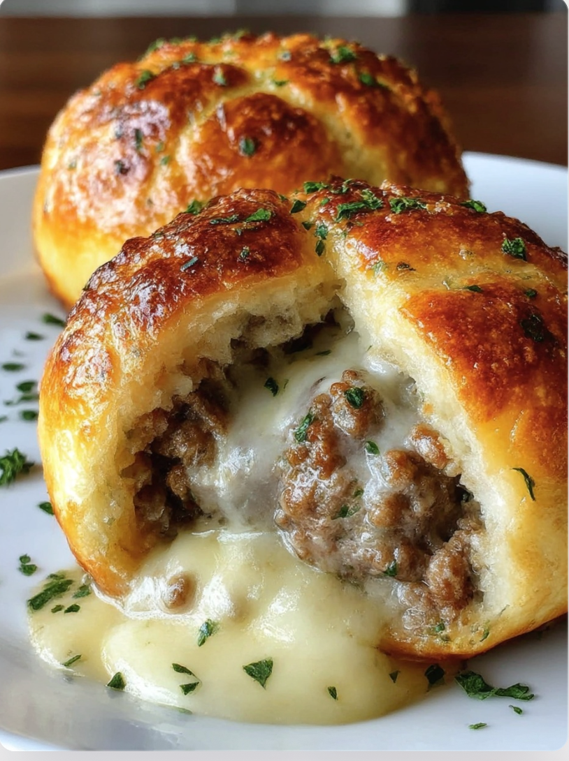 Garlic Parmesan Cheeseburger Bombs