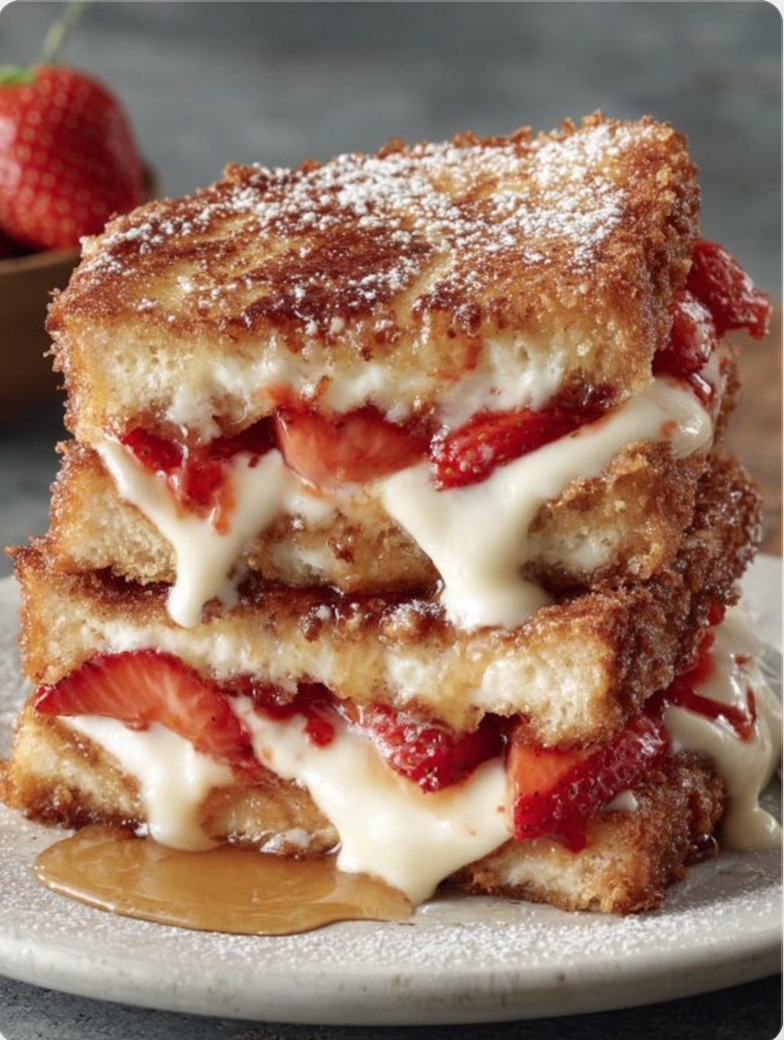 Fried Strawberry Cheesecake Sandwiches