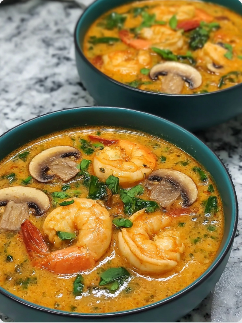 Spicy Coconut Shrimp Soup