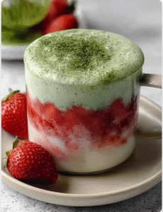 Refreshing Strawberry Matcha Latte