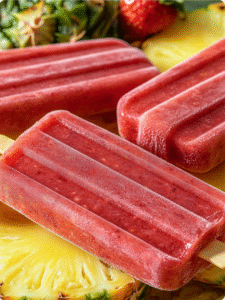 Strawberry Pineapple Popsicles