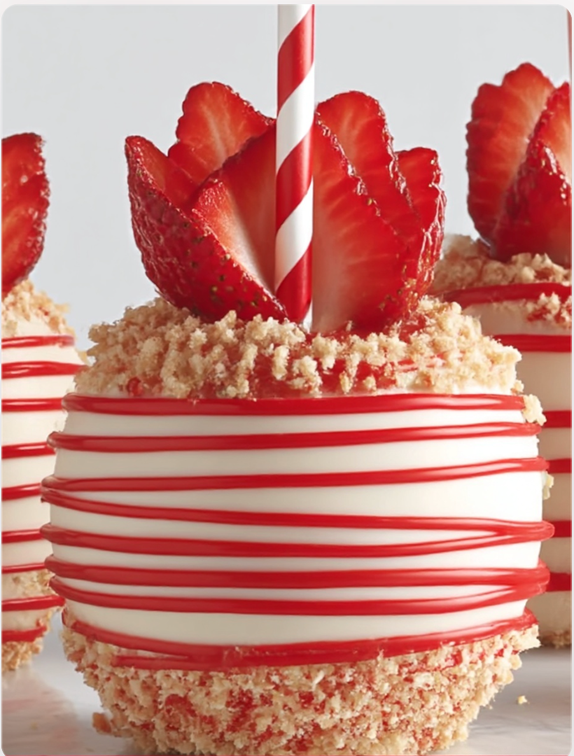 Strawberry Shortcake Candy Apples