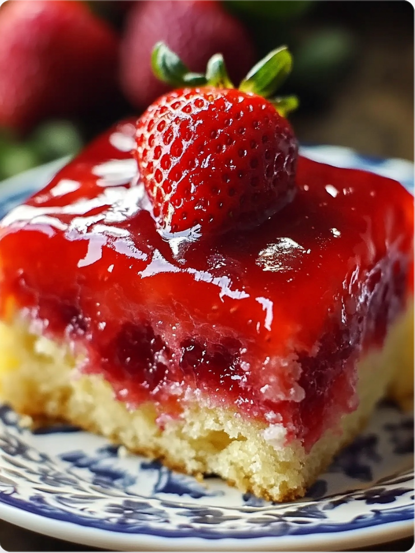Easy Strawberry Poke Cake with Jello