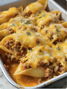 Taco Stuffed Shells with Cheesy Taco Pasta
