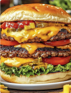 Cheesy Grilled Beef Burgers Supreme