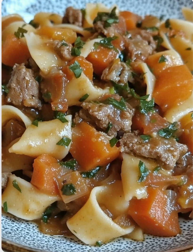 Hearty Beef & Veggie Ribbon Pasta – dynamicdishes.com