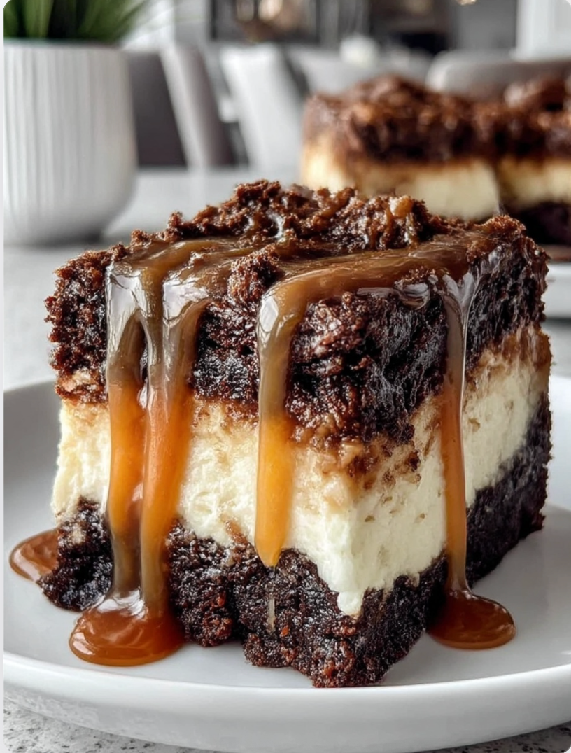 Decadent Caramel Brownie Cheesecake
