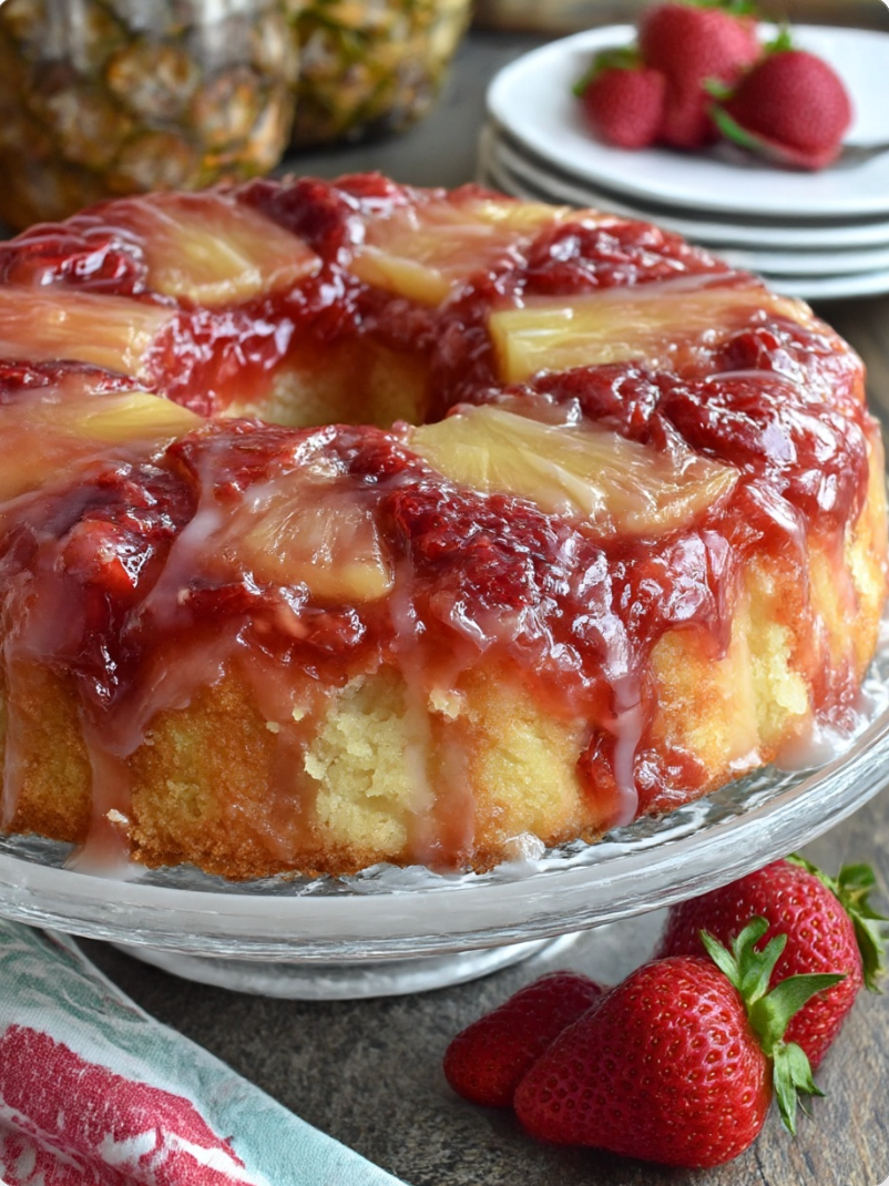 Strawberry Pineapple Pound Cake