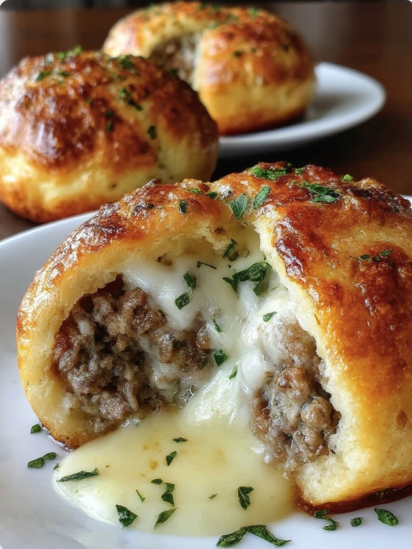 Garlic Parmesan Cheeseburger Bombs