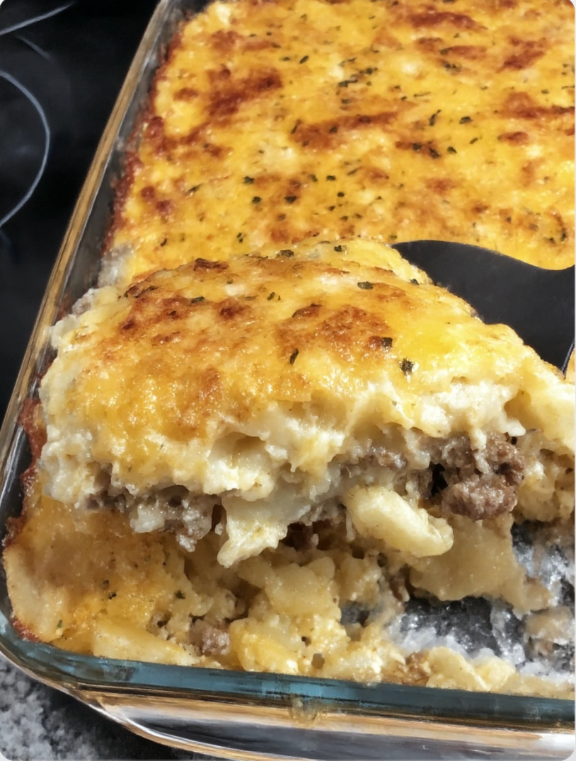 Cheesy Hamburger Potato Casserole..