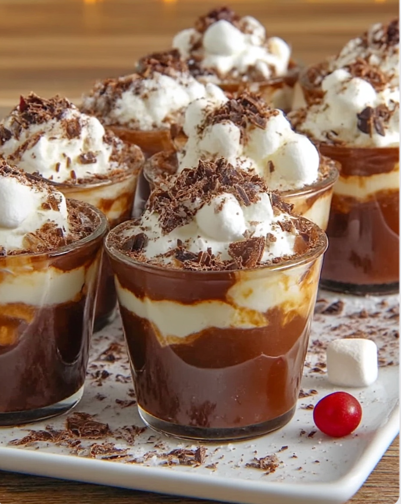 Christmas Chocolate Kahlua & Baileys Pudding Shots