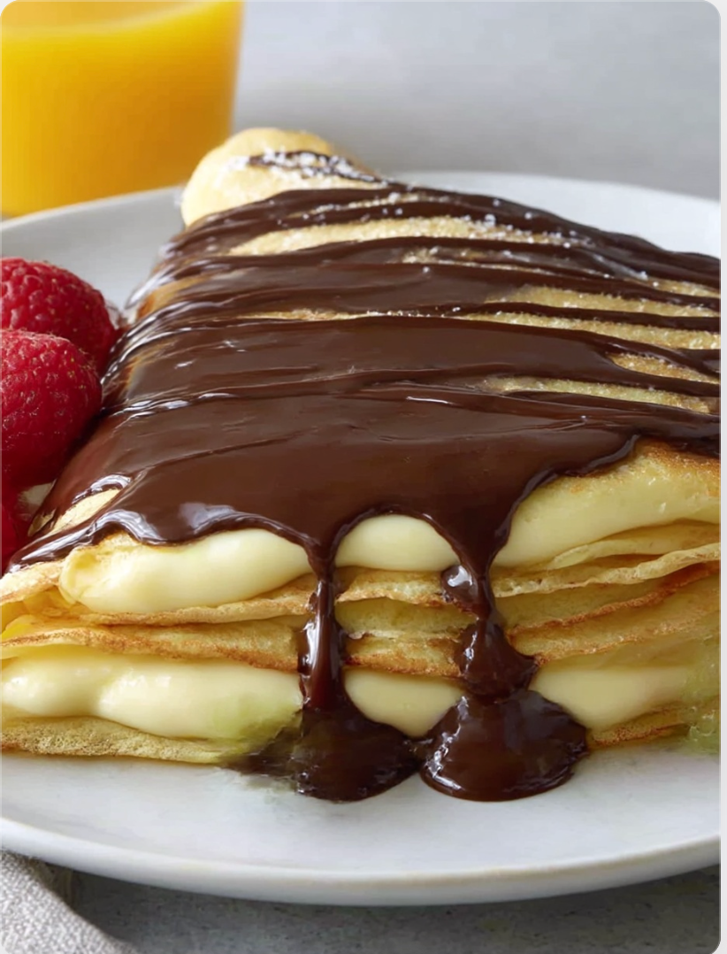 Boston Cream Pie Crepes