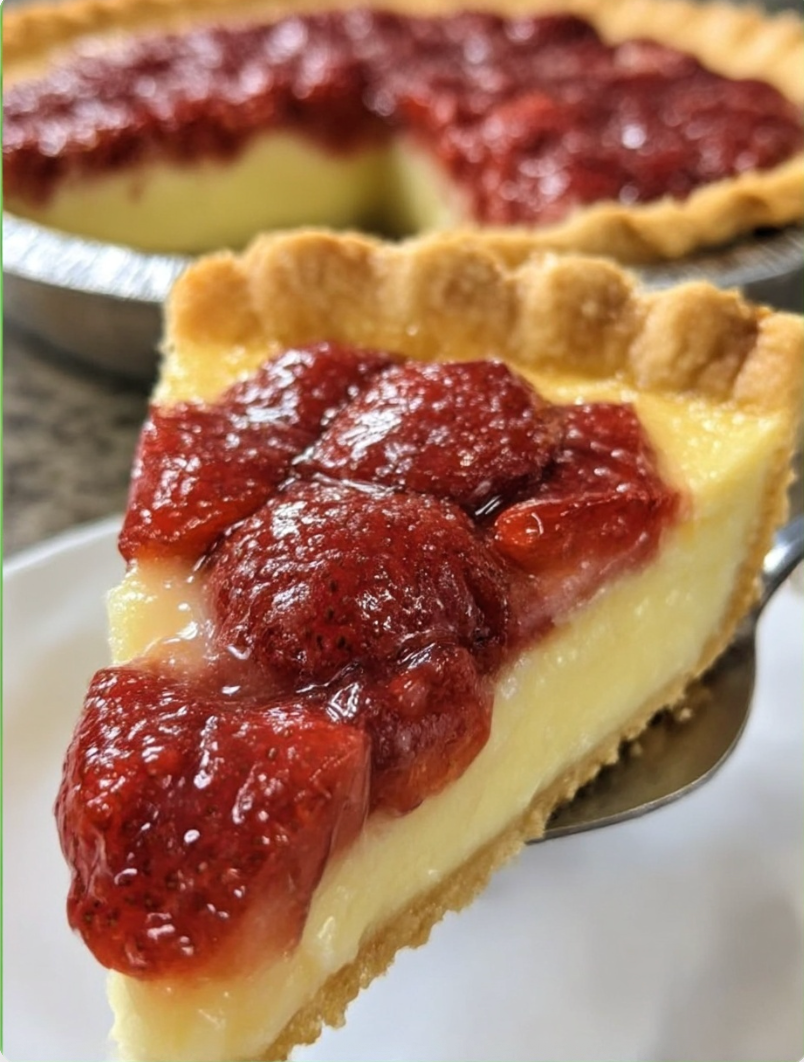 Easy Strawberry Buttermilk Pie
