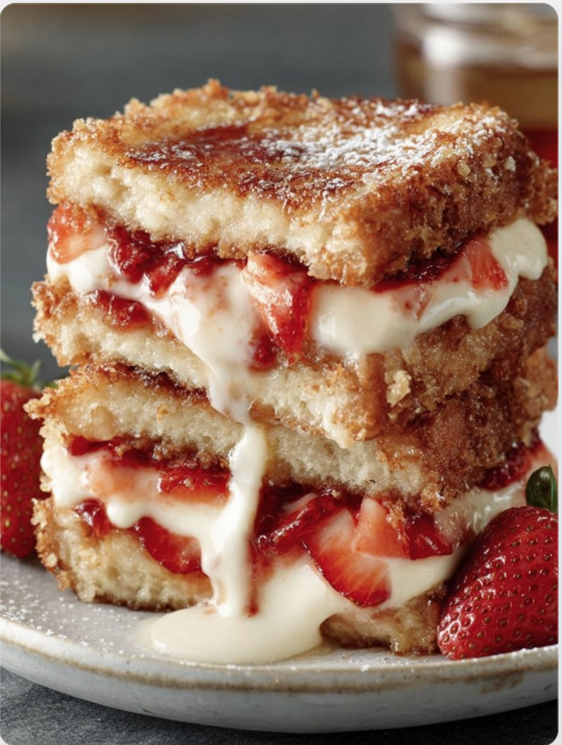 Fried Strawberry Cheesecake Sandwiches