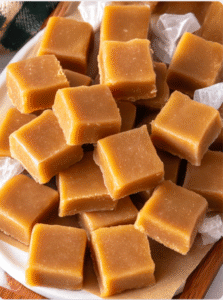 Homemade caramel toffee