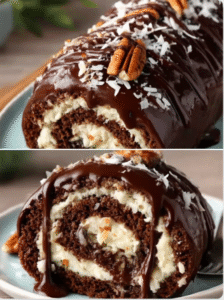 German Chocolate Cake Roll