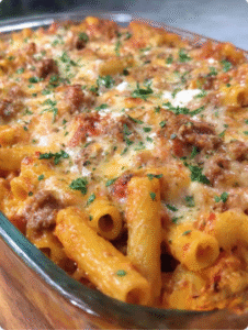 Baked Ziti with Ground Beef and Ricotta