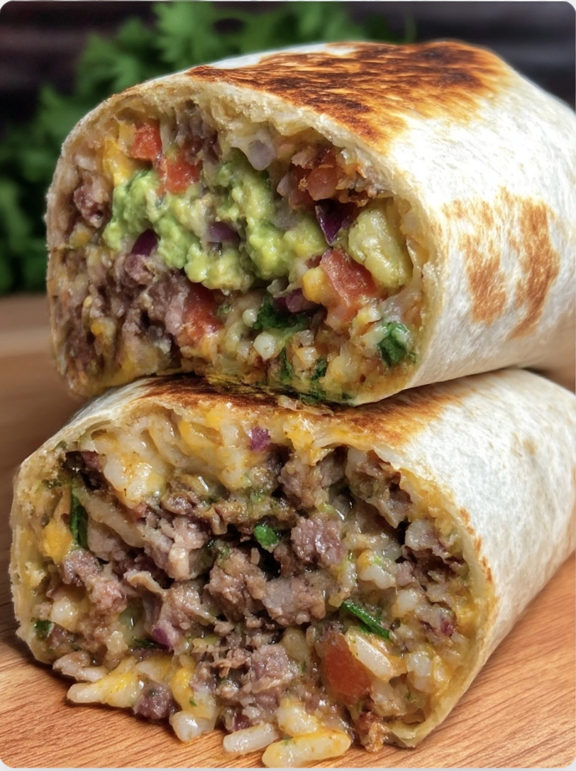 Grilled Cheese Burrito with Beef