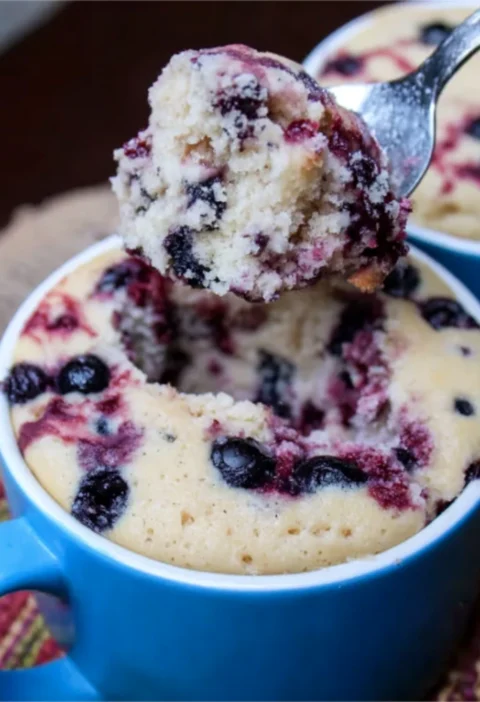 Blueberry Vanilla Mug Cake