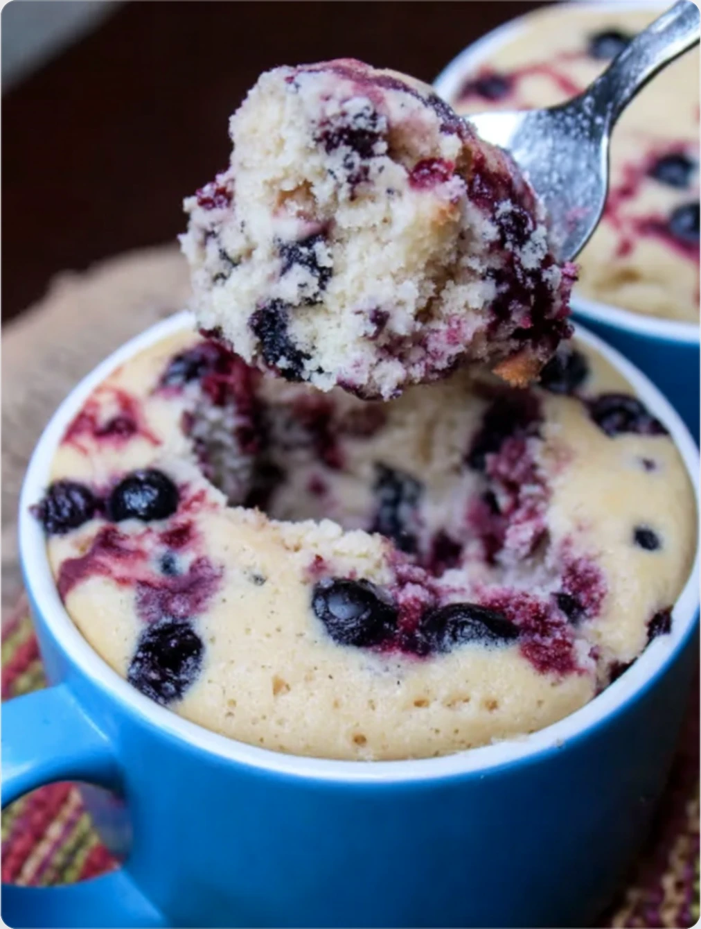 Blueberry Vanilla Mug Cake