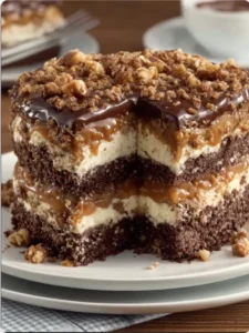 Chocolate Caramel Toffee Crunch Cake