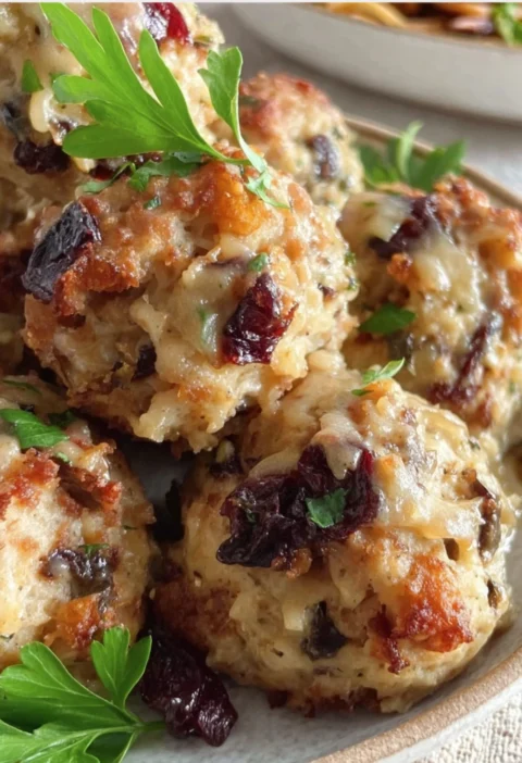 Cranberry Turkey Stuffing Balls