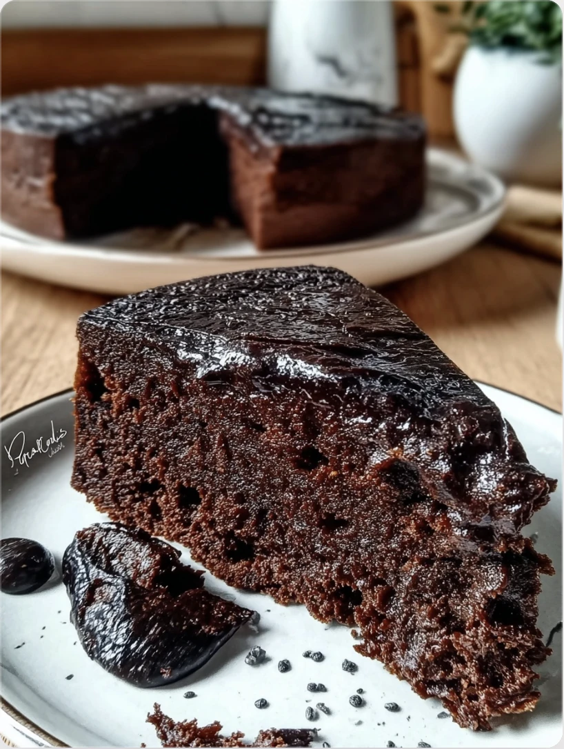Flourless Black Cocoa Chia Greek Yogurt Cake