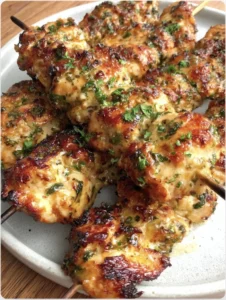 Garlic Parmesan Chicken Skewers