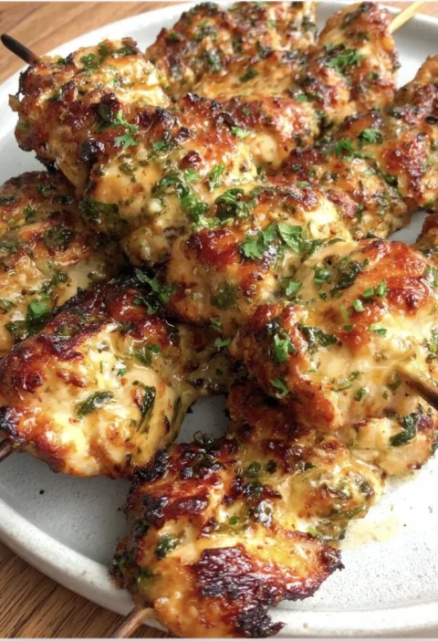 Garlic Parmesan Chicken Skewers