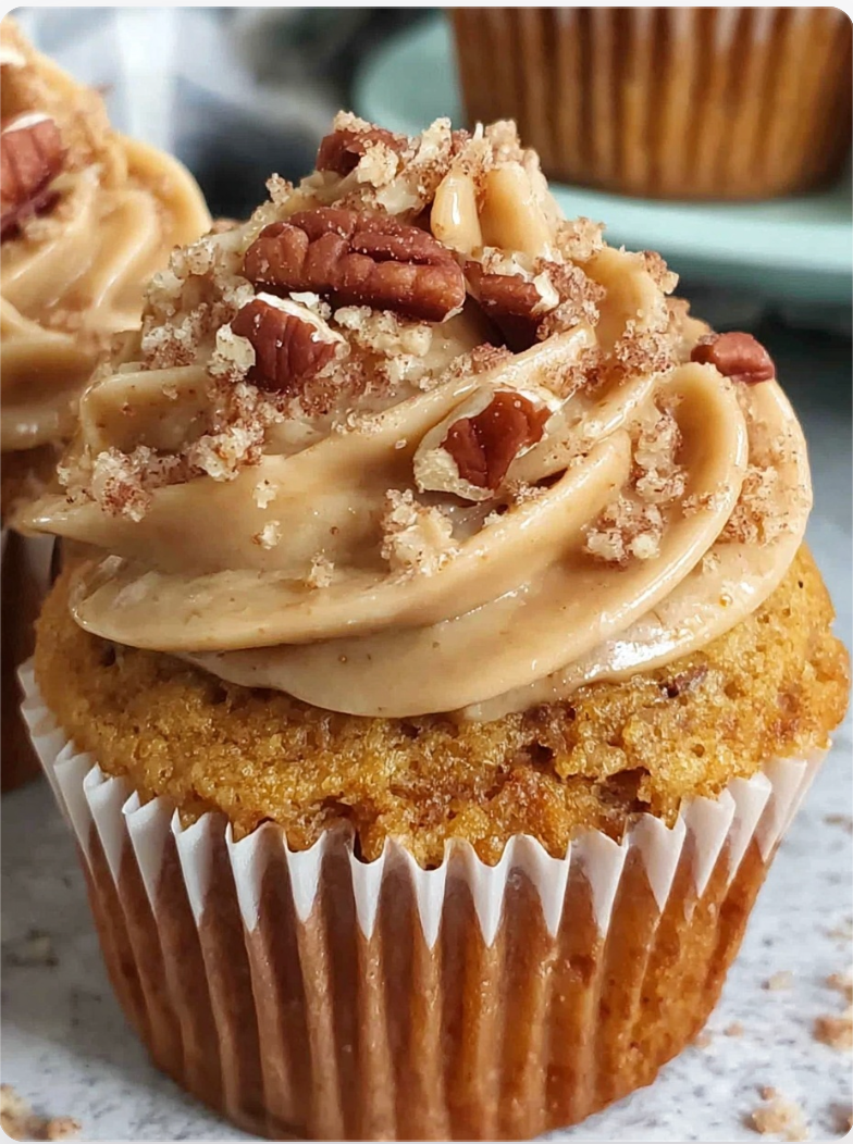 Pecan Pie Cupcakes with Brown Sugar Frosting