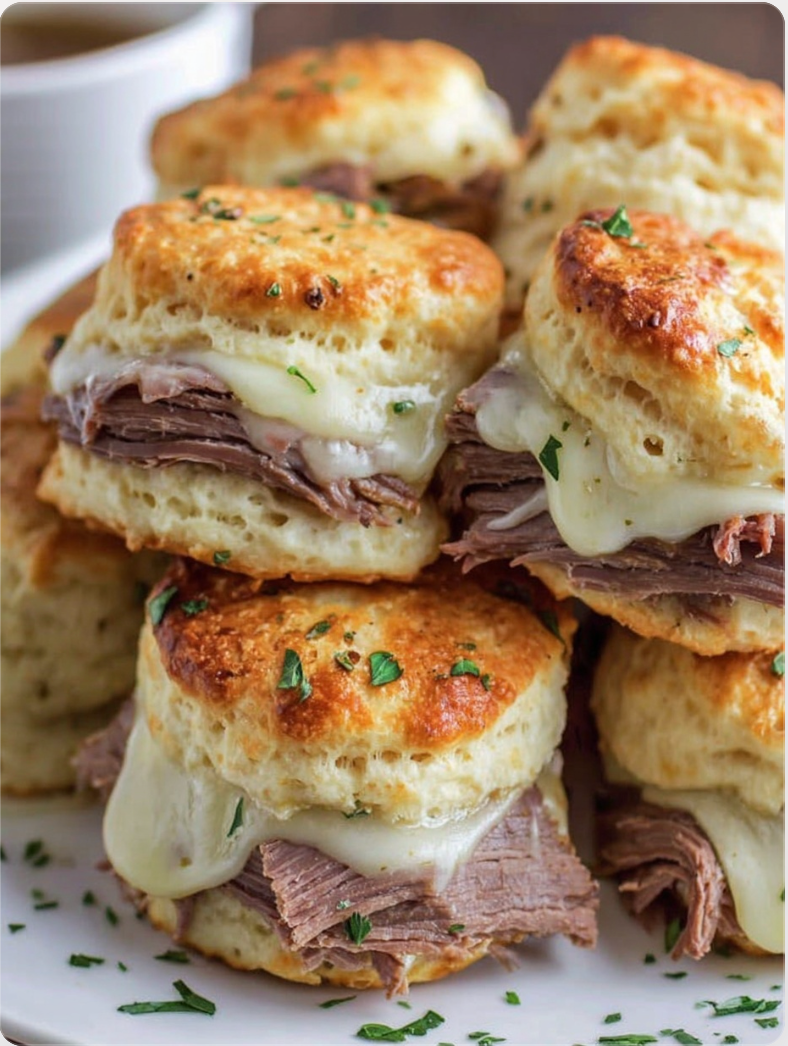 Baked French Dip Biscuits