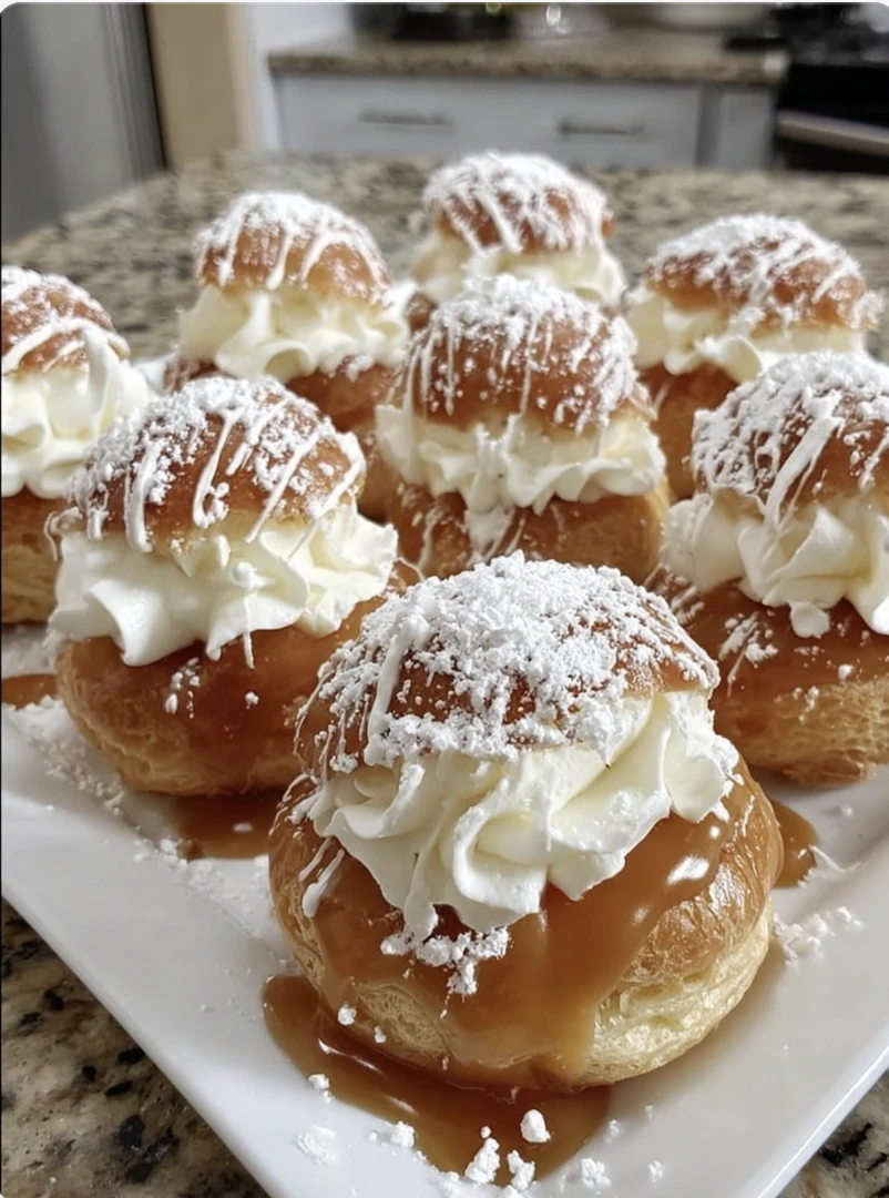 Keto Cream Puffs Caramel Drizzle