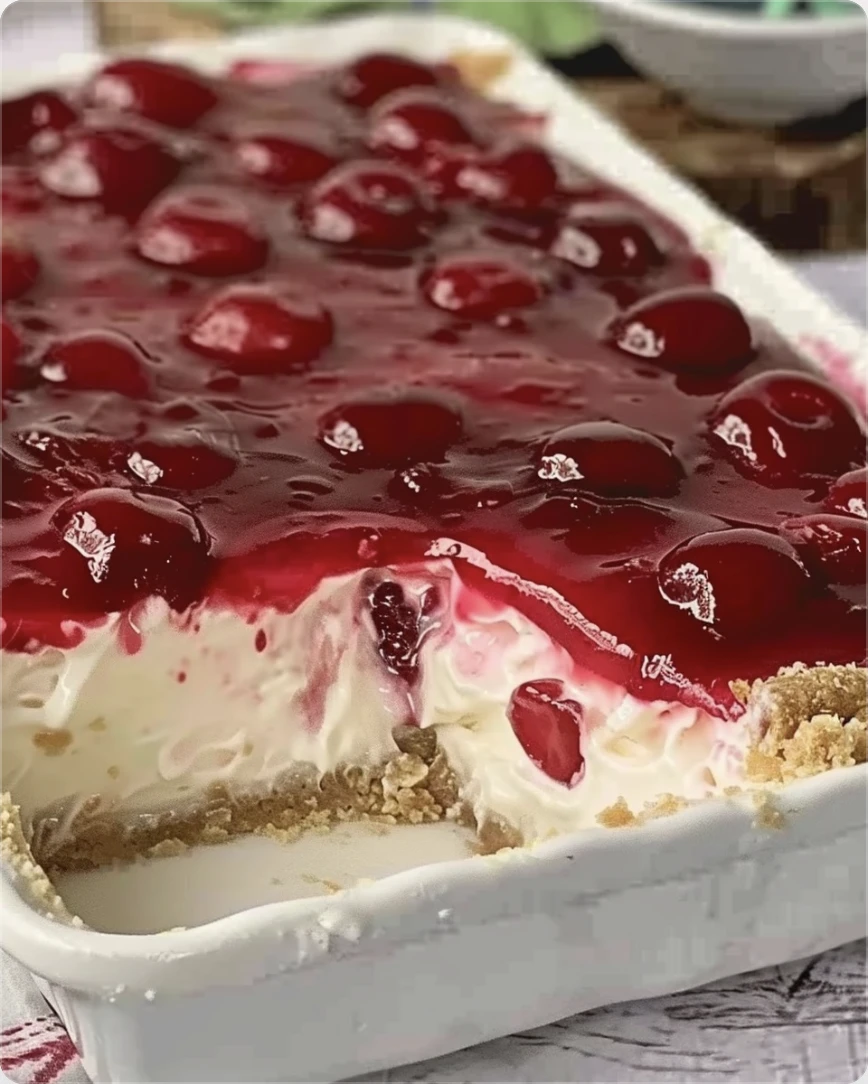 No-Bake Cherry Cheesecake Delight