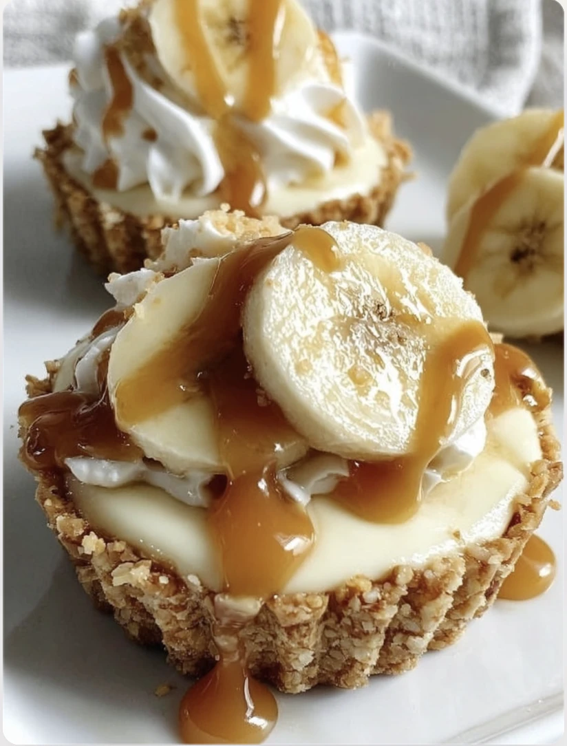 No-Bake Mini Banana Cream Pies