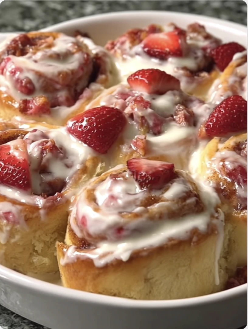 Strawberry Cheesecake Cinnabon Rolls