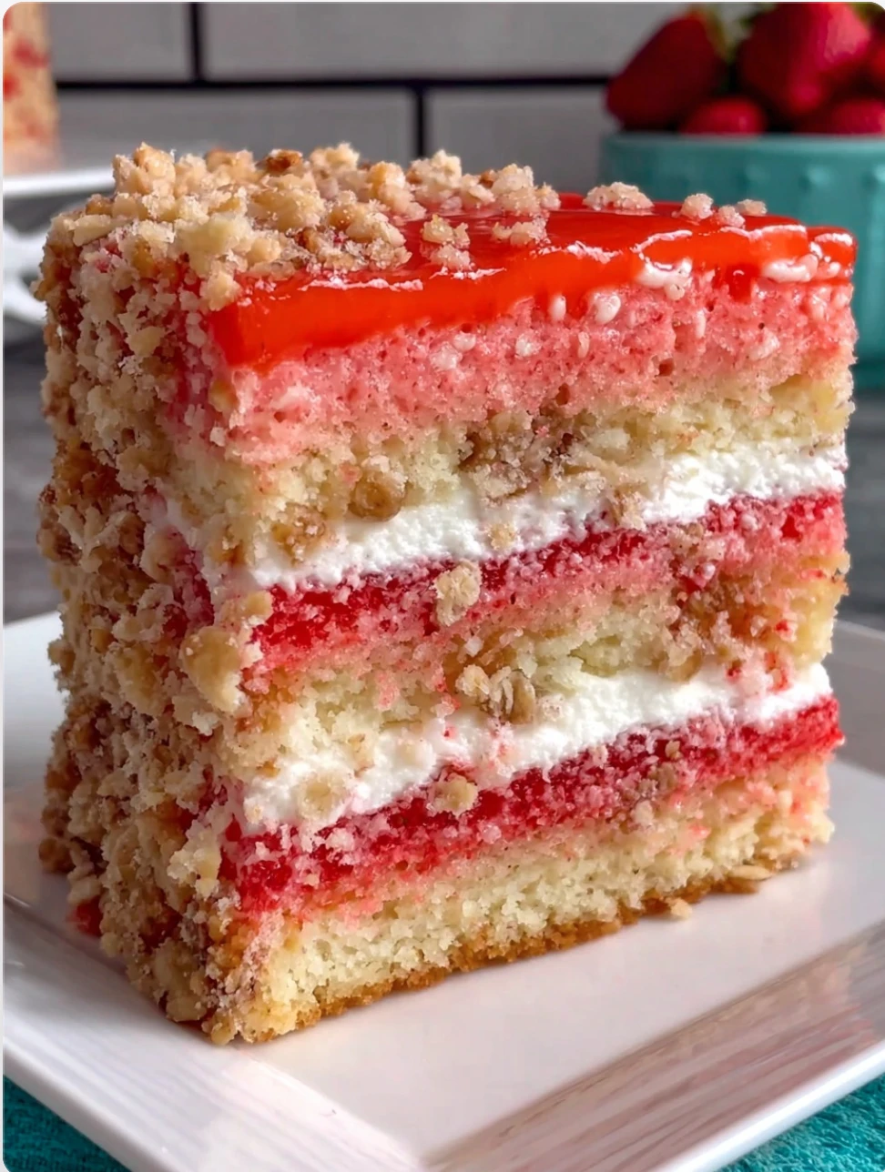 Strawberry Crunch Cake