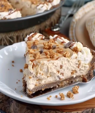Creamy Homemade Butterfinger Pie