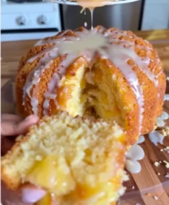 A homemade pineapple cream cheese pound cake