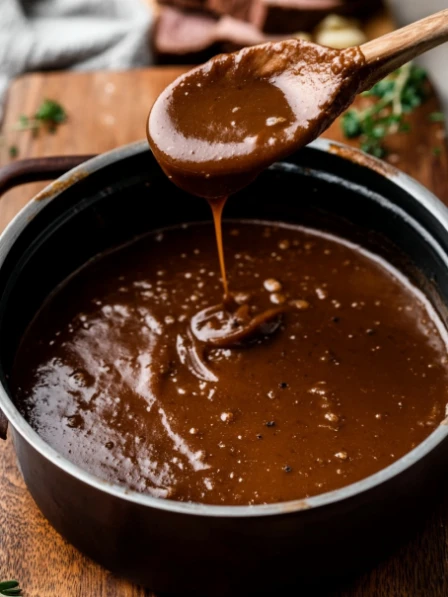 Small Saucepan Homemade Beef Brown Gravy