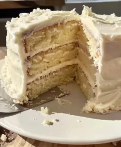 A soft homemade buttermilk vanilla cake