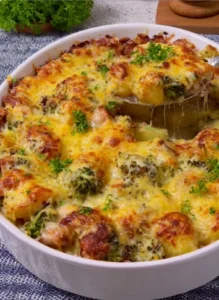 🥔🍗🥦 A warm Baked Potato, Chicken & Broccoli Casserole