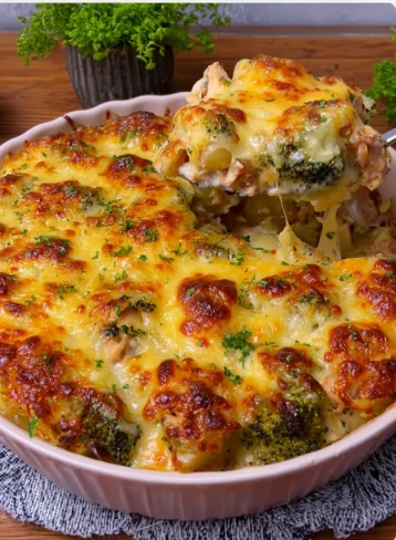 Warm Baked Potato Chicken Broccoli Casserole