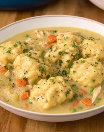 Warm Bowl Homemade Chicken Dumplings