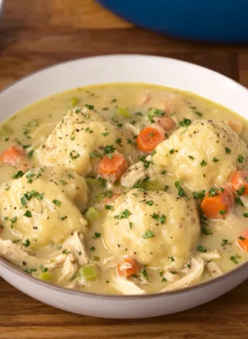 Warm Bowl Homemade Chicken Dumplings