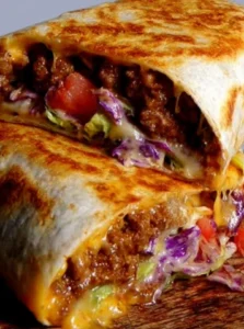 🌯🧀A warm homemade  Nacho Cheese Beef Wrap ✨