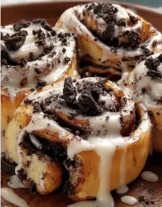 🍪🤎 A yummy  Oreo-Stuffed Cinnamon Rolls ✨
