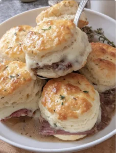 Baked French Dip Biscuits